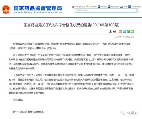 國家藥監局發布通告 六批次化妝品抽檢不合格，消費者應警惕并正確選購